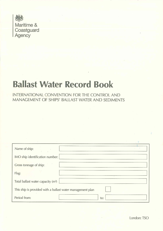 Picture of MCA Ballast Water Record Book - 2017