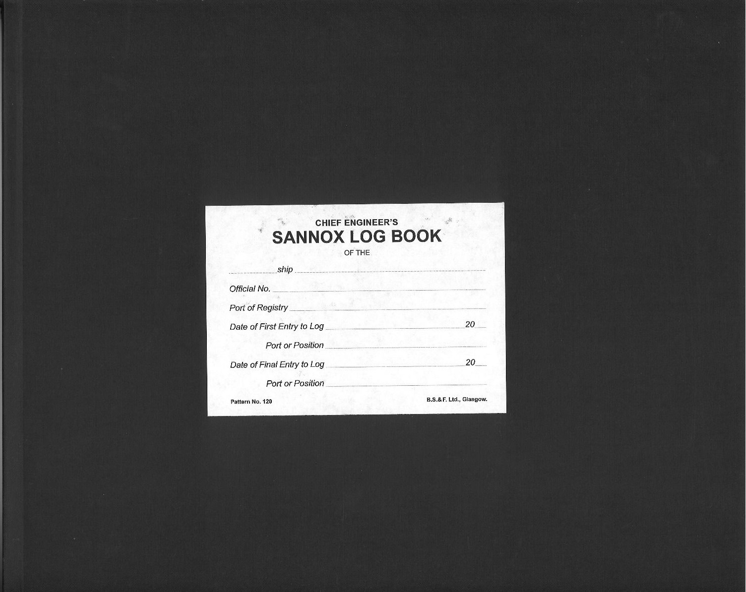 Picture of Chief Engineers Log Book - Sannox - 6 months
